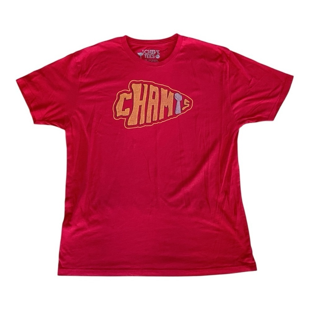 ❤️💛 The Chive “CHAMPS” Kansas City Chiefs Graphic Tee – Size XL
